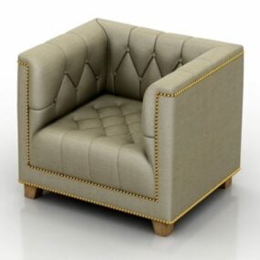 Tufted Club Chair 3d model
