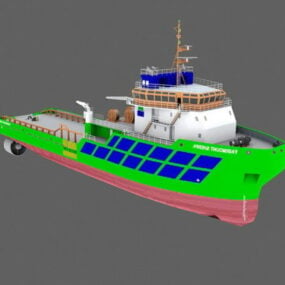 Lowpoly Model kapal tunda 3d