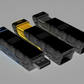 Conjunto de unidad flash USB modelo 3d