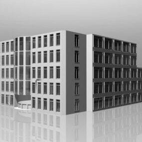 3D model budovy knihovny koláže