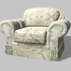 Old Upholstered Accent Chair 3d model
