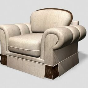 Vintage Upholstered Armchair 3d model