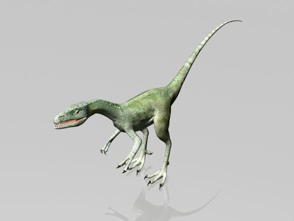Низкополигональная велоцираптор динозавр