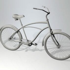 Vintage Bicycle Curved Frame 3d model
