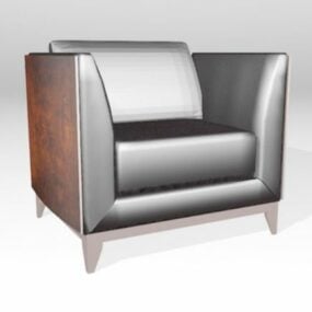 Black Leather Club Chair Vintage Style 3d model