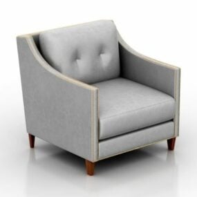 Elegant Leather Club Chair 3d-modell