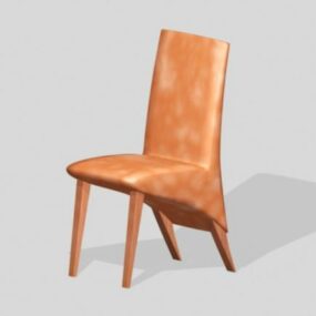 Retro Leather Dining Chair 3d model