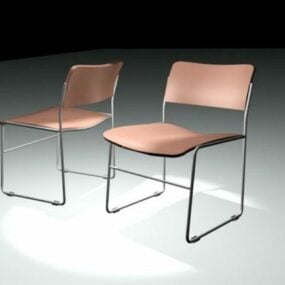 Old Metal Patio Chair 3d model