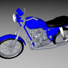 Vintage Motorcycle Blue Painted 3d model