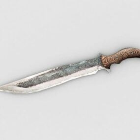 Modelo 3D de faca de caça antiga