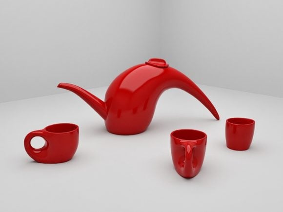 Red Porcelain Coffee Tea Cup