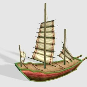 مدل سه بعدی کشتی قایقرانی کوچک کلاسیک