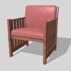 Vintage Wood Leather Club Chair