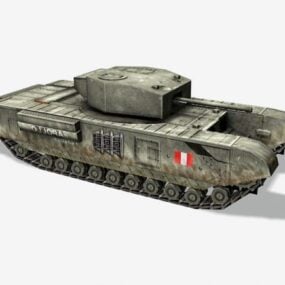 2D model britského tanku Churchill Ww3