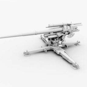 Modelo 3D da Artilharia Aa Alemã