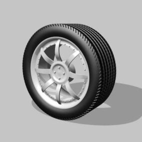 Car Wheel With Tire Assembly 3d model
