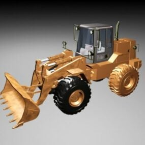 3D-Modell eines Bulldozers mit Rädern