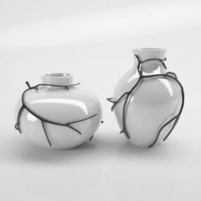 Model 3d Dekoratif Vas Modern Keramik