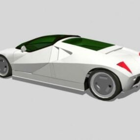 Futurystyczny model samochodu koncepcyjnego filmu 3D