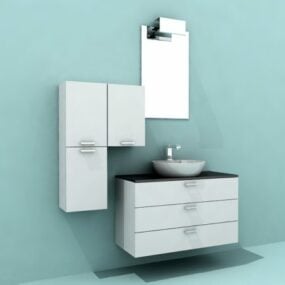 Double Sink Bathroom Vanity Cabinet 3d model