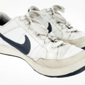 White Nike Shoes 3d model