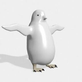 White Penguin Figurine 3d model