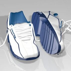 White Sport Sneakers 3d model