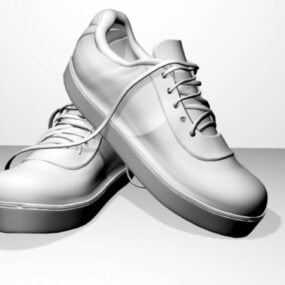 โมเดล 3 มิติรองเท้าผ้าใบสีขาวทั่วไป