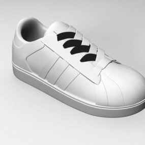 阿迪达斯白色运动鞋3d模型