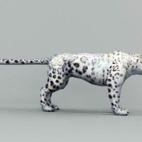 Modello 3d animale leopardo delle nevi