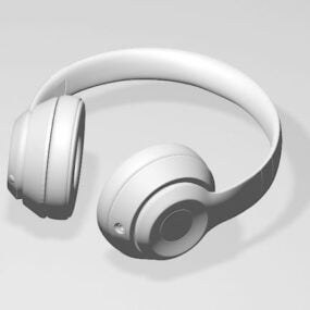 White Wireless Headphones 3d model