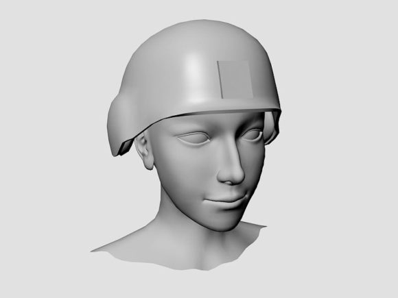 cabeza de mujer con casco