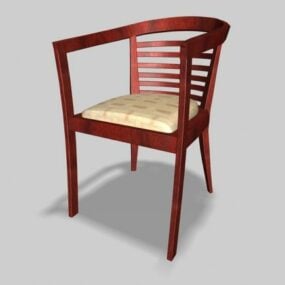 صندلی پشتی بشکه ای چوبی مدل سه بعدی