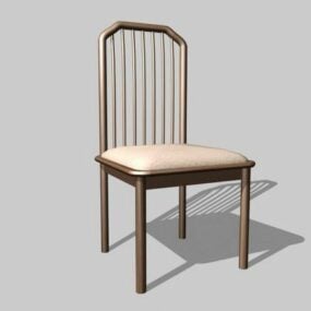 3D model jídelní židle ve stylu dřeva
