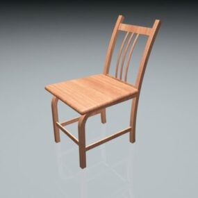 Mẫu ghế gỗ lưng cao trang trí 3d