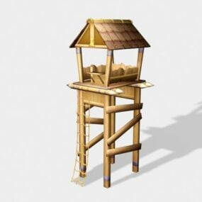 木製の望楼 3D モデル