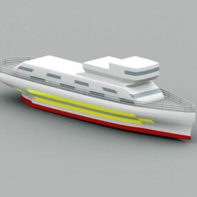 3д модель низкополигонального корабля-яхты