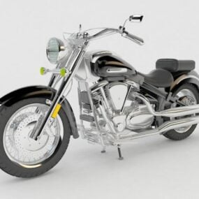 Modelo 3d de motocicleta clássica Yamaha Touring
