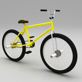 Vélo de sport jaune modèle 3D