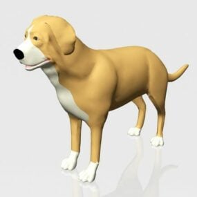 3D-Modell eines gelben Hundes