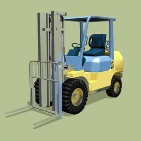 Yellow Forklift Transport 3d model