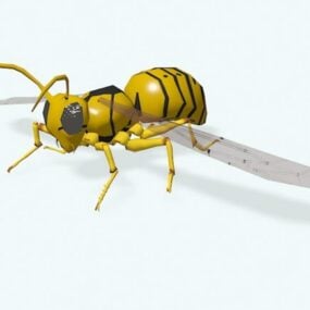 Keltainen Hornet Insect 3d-malli