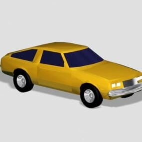 Modelo 3d de carro sedan esportivo amarelo