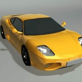 Sarı Lamborghini Süper Araba Lowpoly 3d modeli