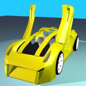 Yellow Super Car 3d model