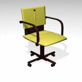 كرسي دوار أصفر لأثاث المكاتب نموذج ثلاثي الأبعاد