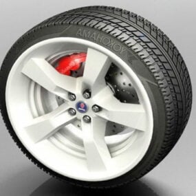 Yokohama Tire With Brake 3d model