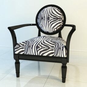 Zebra Accent Chair For Living Room 3d model