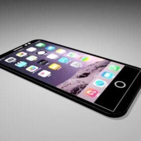 Model 3D iPhone'a w kolorze czarnym Low Poly