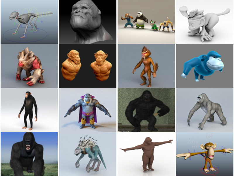 Top 20 Monkey 3D Models 2022 for Free Download